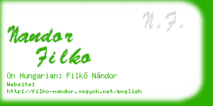 nandor filko business card