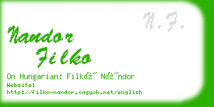 nandor filko business card